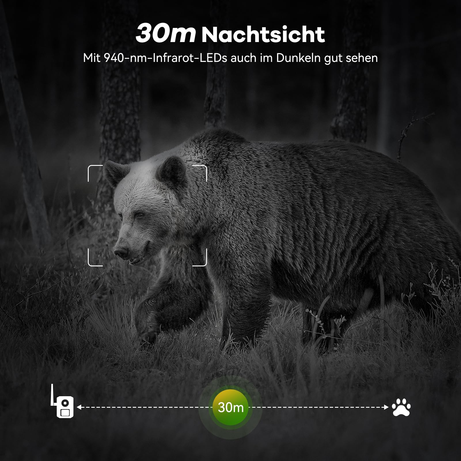 DEATTI 4G LTE Wildkamera mit Handyübertragung APP, 2.7K Solar Wildkamera mit SIM Karte, PIR Bewegungsmelder, Nachtsicht, 120° Weitwinkel Wildtierkamera, IP66, 7800mAh Akku (ohne SD Karte)