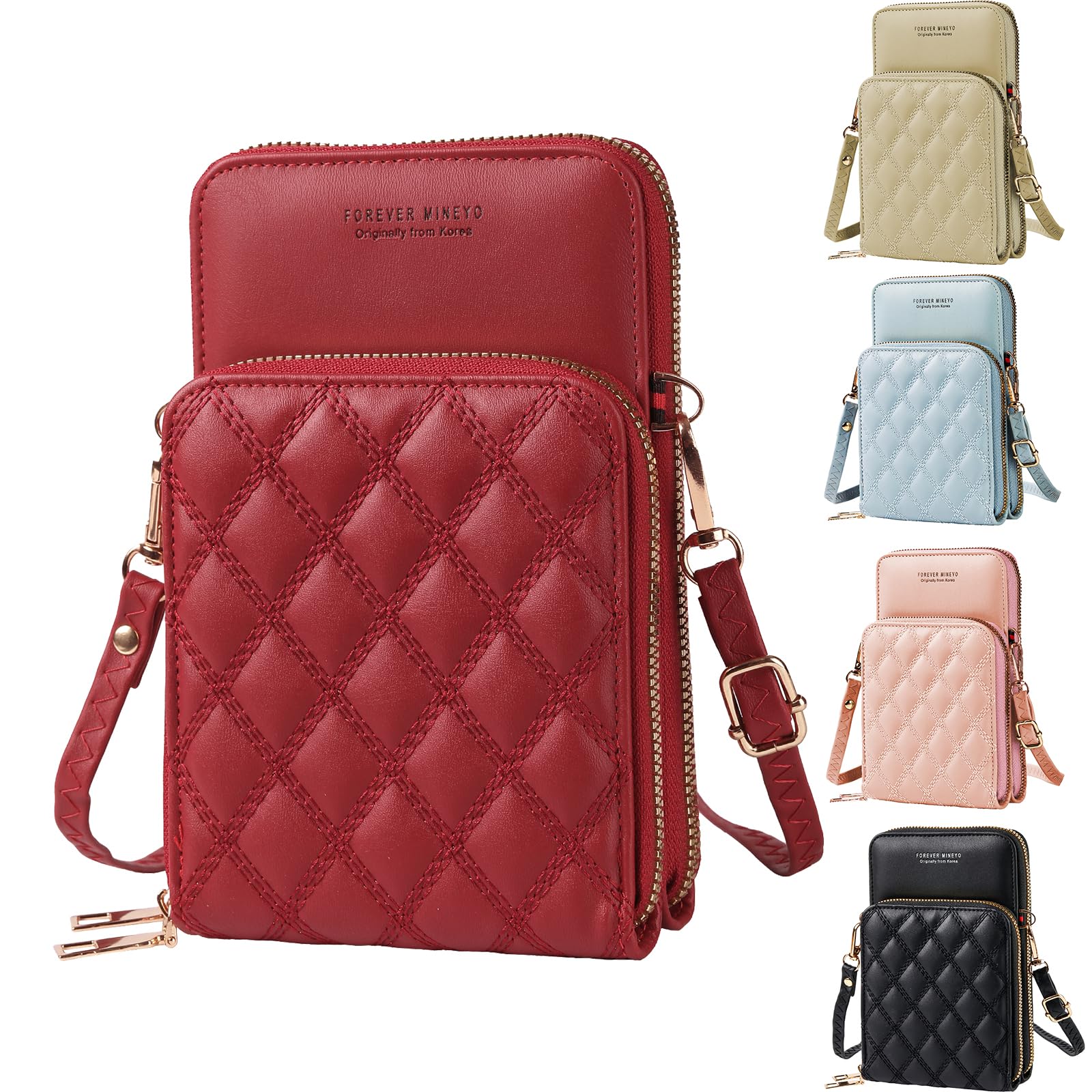 LAISIAHA Small Crossbody Cell Phone Purse Women RFID Blocking Leather Mini Shoulder Handbag