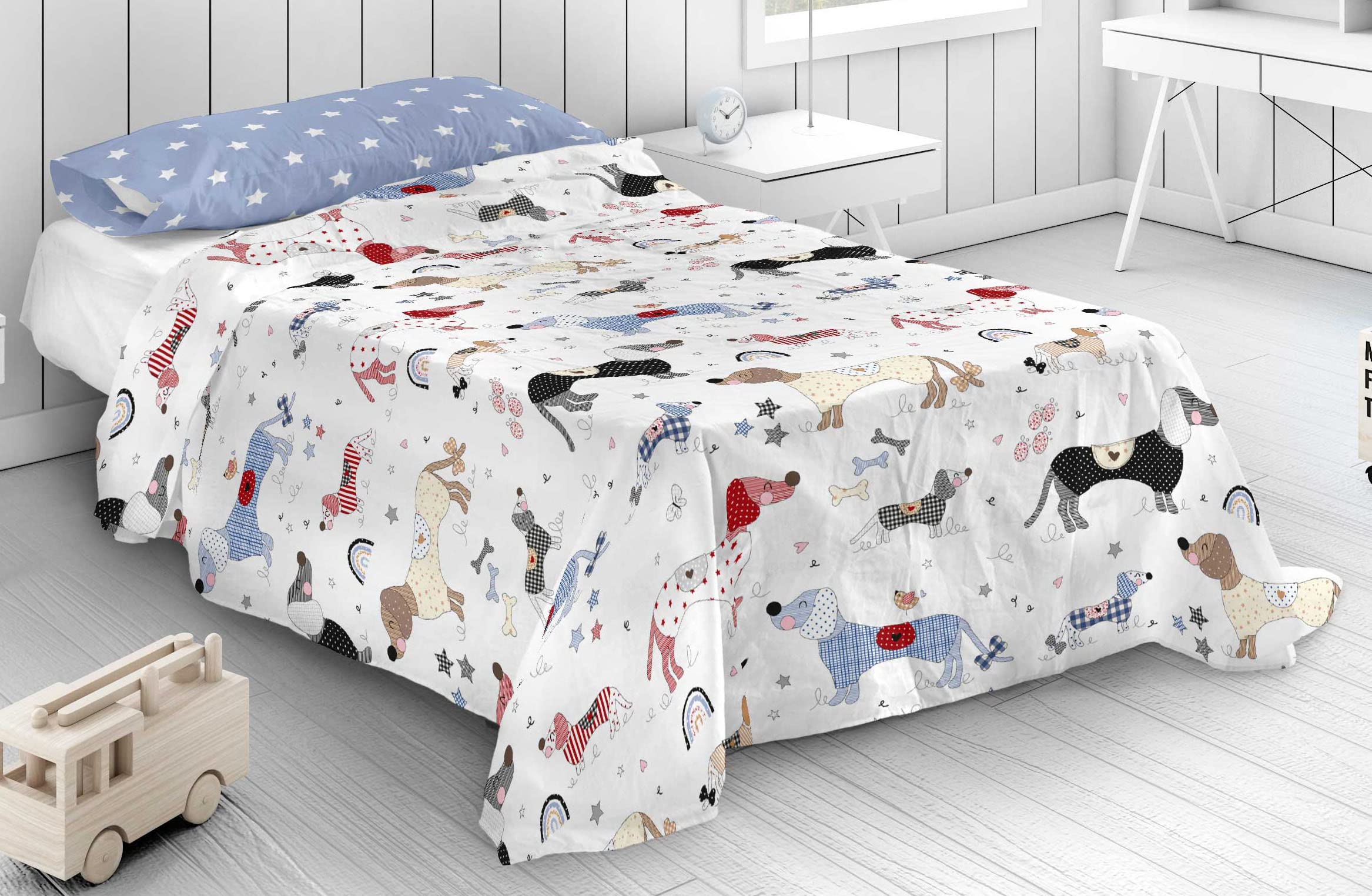 COOL KIDS Juego de sábanas Doggy Patch Cama 105