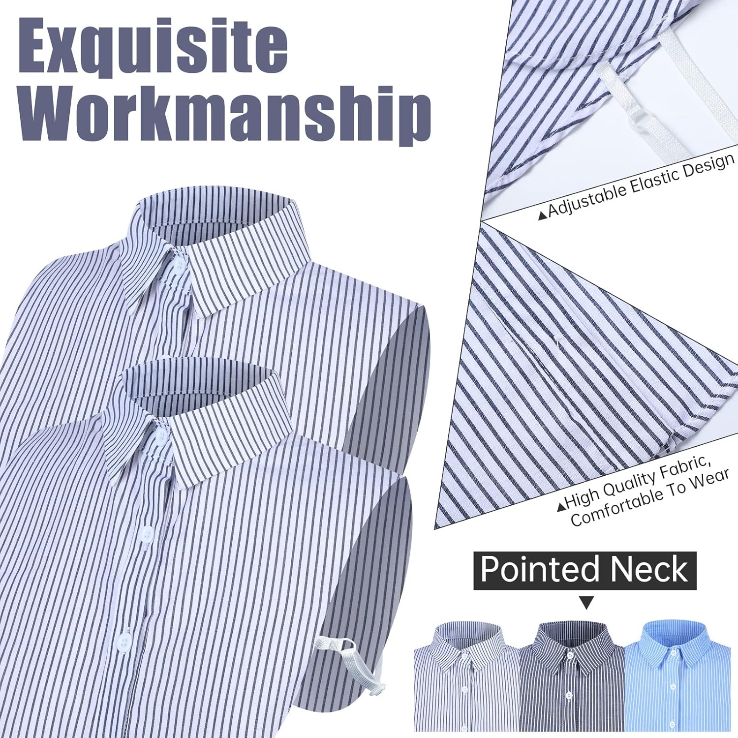 Syhood Fake Collar Detachable Collars Women's Half False Shirt Neckband Dickey Tops Collar for Women - Image 2