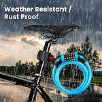 Bike Lock, 5 Digit Combination Bike Cable Lock,4ft Resettable Bicycle Lock | 5-digit combination, keyless operation, waterproof , easy to install. Perfect for bicycles, electric bikes and scooters.