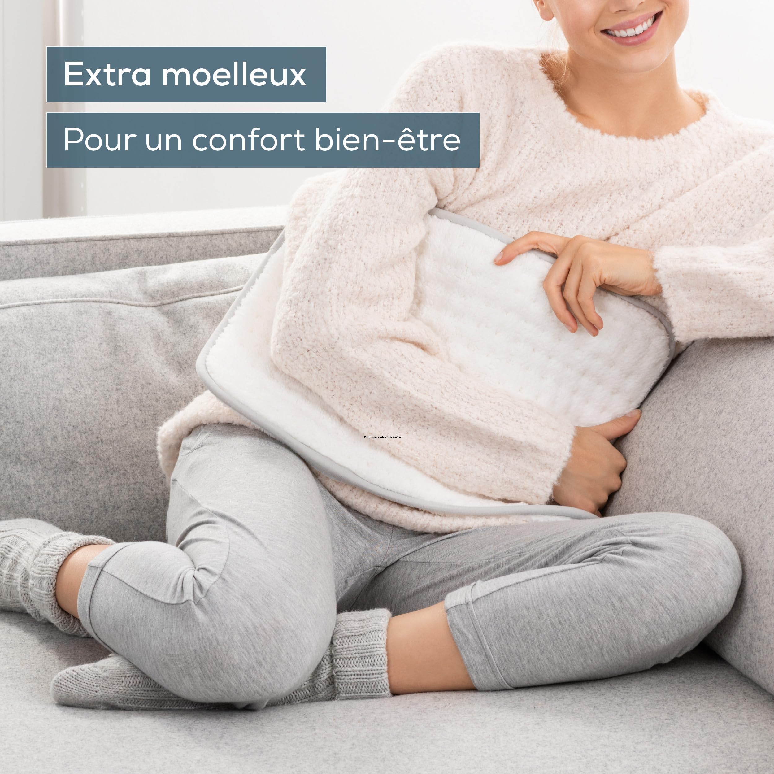 Beurer HK 43 Coussin Chauffant Électrique, Coussin Thermique Extra Moelleux avec Arrêt Automatique et 3 Niveaux de Température, Lavable en Machine Jusqu'à 30 °C, Blanc
