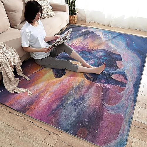 Miniatura 4 de Alfombra de unicornio y decoración del hogar, alfombra de 3 x 4, alfombras para niñas, para sala de estar, dormitorio, alfombra de fantasía,