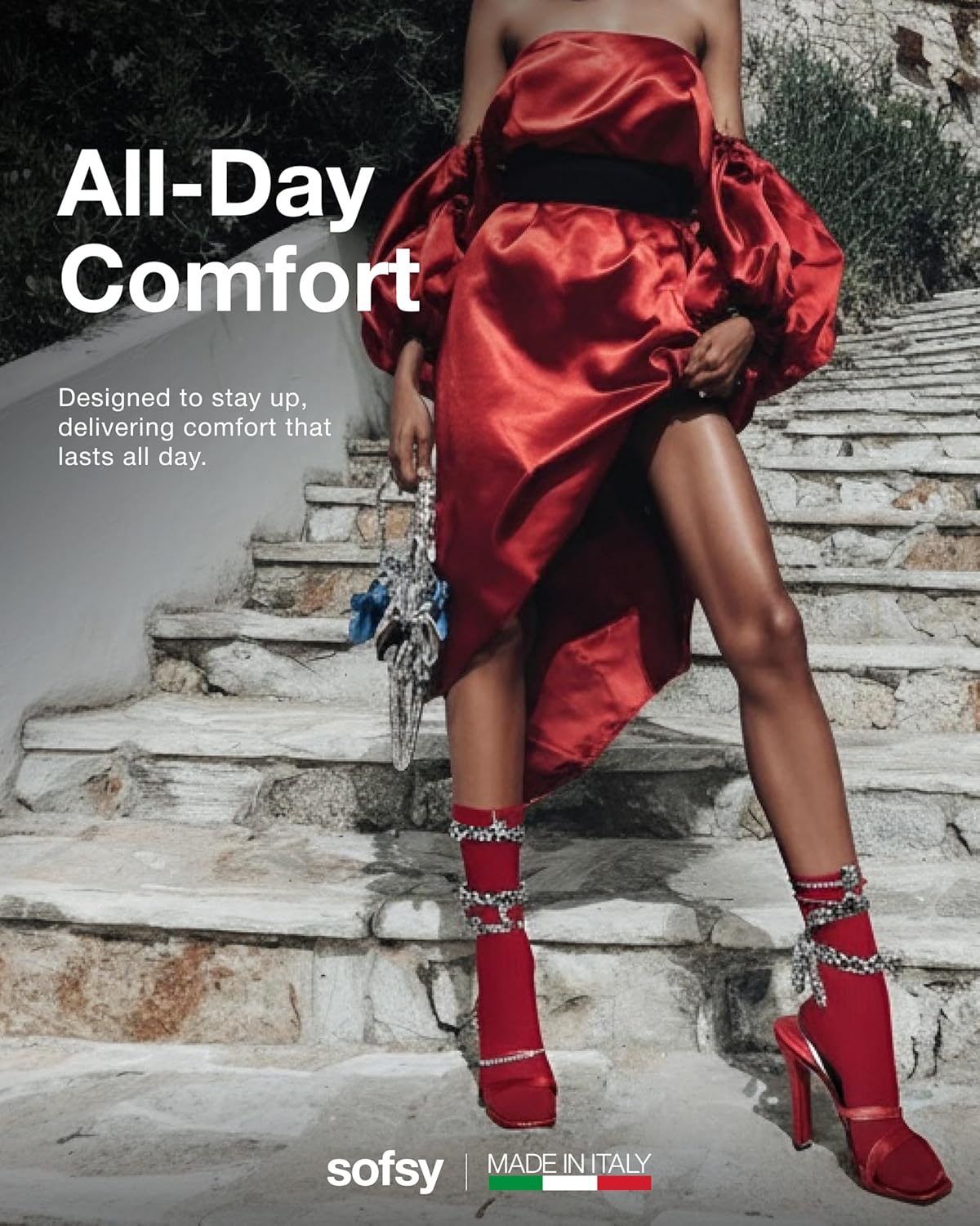 sofsy Italian High-Fashioned Ankle Socks - 40 Den Semi Sheer Nylon Stockings for Women | Durable, Soft, Low-Cut Design