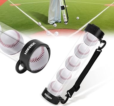 Hikeen Durable Baseball Picker Upper Holds 5/10 Baseballs,Quick Pickup & Storage Baseball Picker Tube with Shoulder Strap for Baseball Accessories -Balls Not Included
