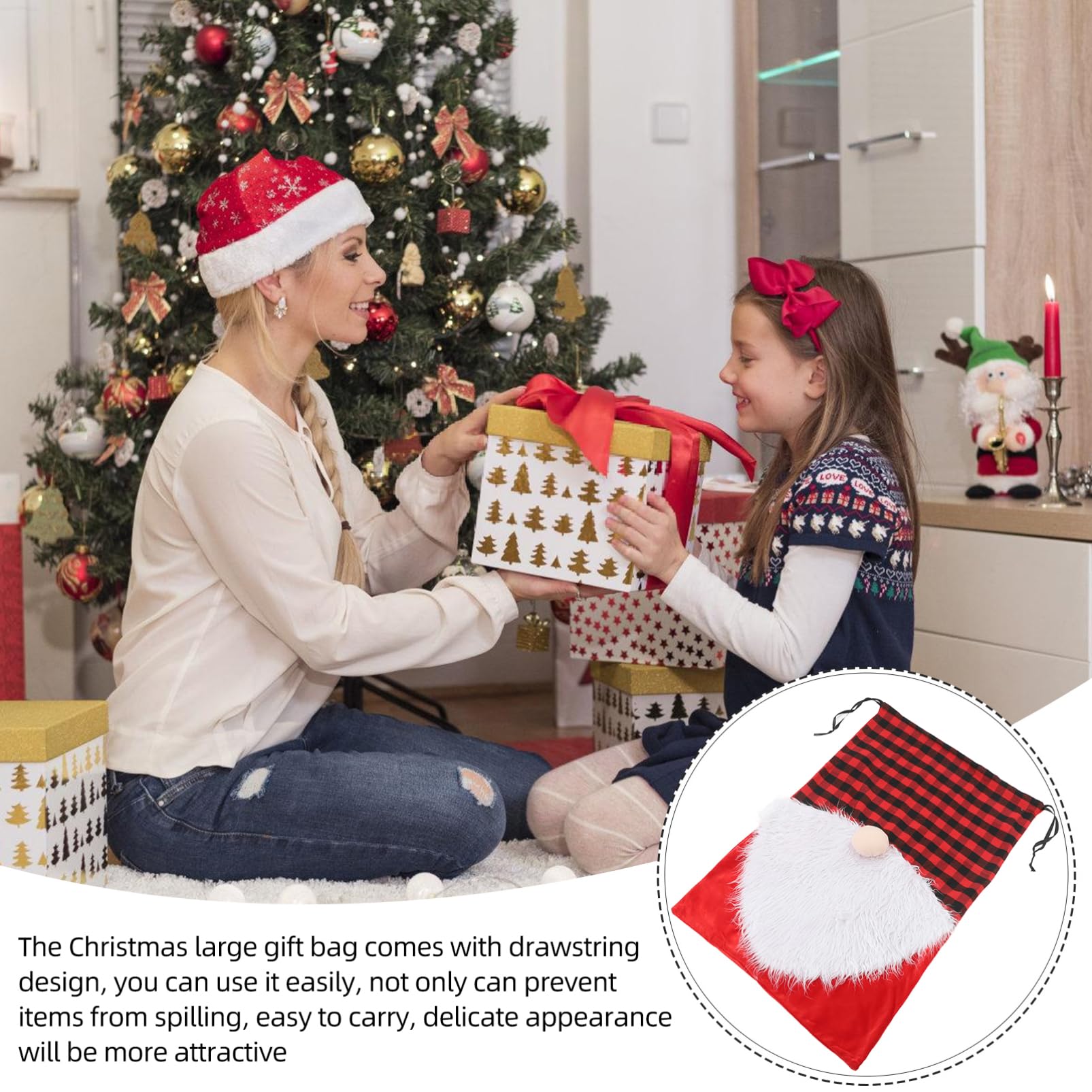 Zerodeko 2 Pièces De Noël Gnomes De La Saint-valentin De Calendrier De L'avent De Noël De Géants De à Biscuits Grand En Tissu Rouge