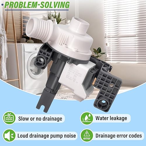 Miniatura 2 de Bomba de drenaje de lavadora W107277777 W10876600 B25-3A04 compatible con hidromasaje, may-tag y ken-more Washer wtw5000dw1, mvwb955fc0, mvwb955fc0,
