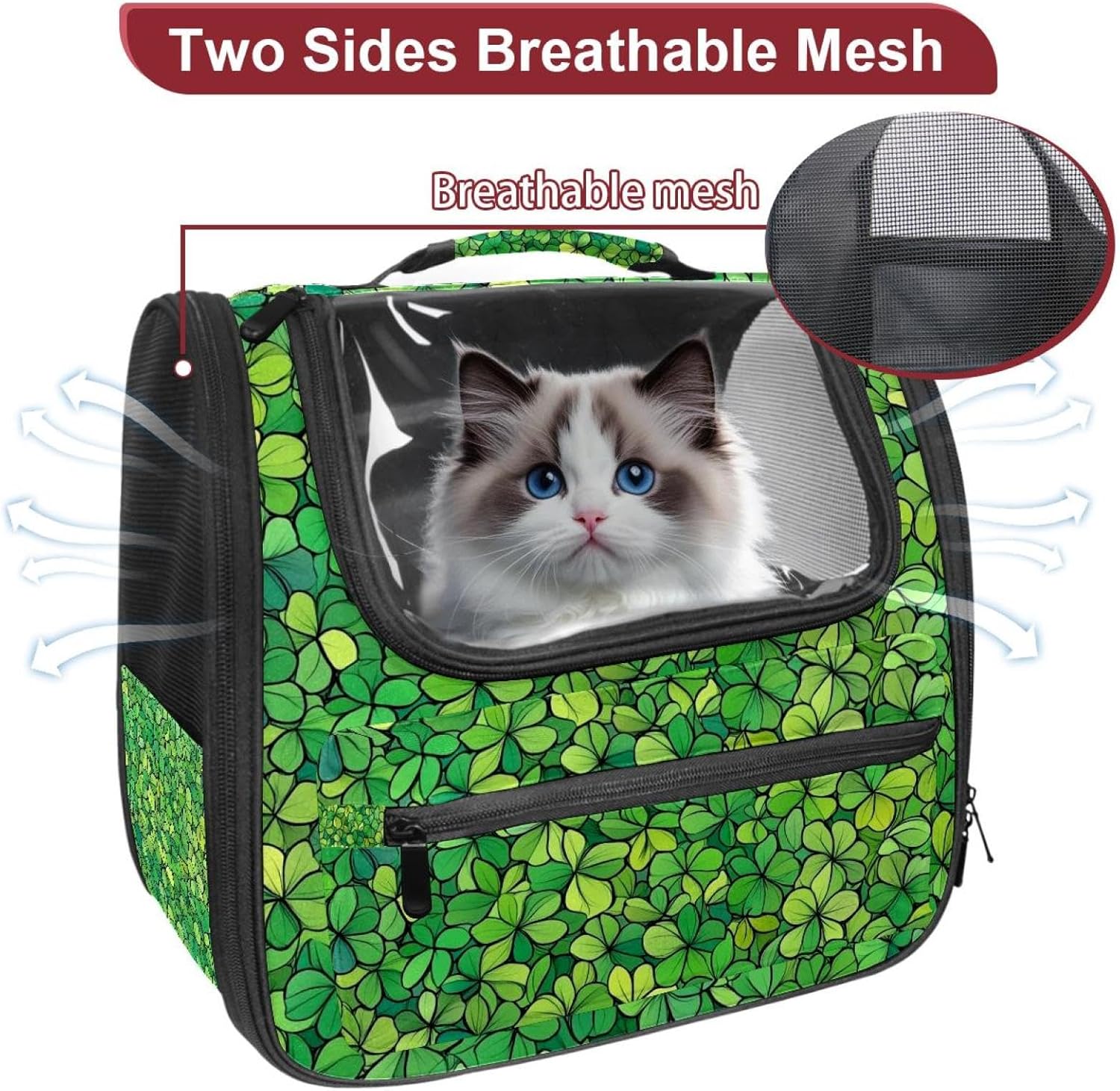 Saint Patrick’s Day Green (3) Pet Carrier Soft Sided Carrier for Small Medium Cats Dogs