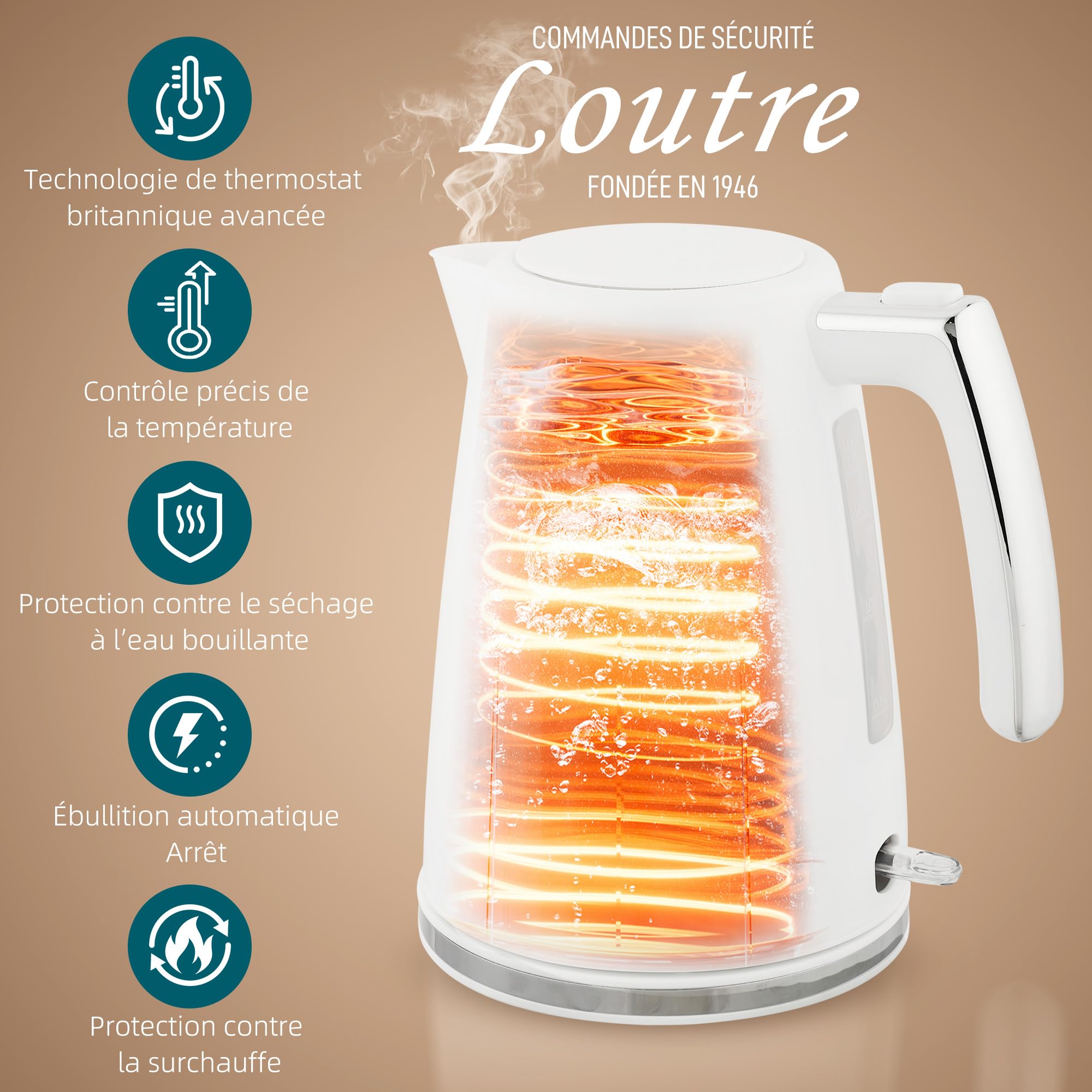 HOMCOM Bouilloire et Grille-Pain Acier 2200 W 1,7 L Thermostat Otter Filtre anticalcaire 2 tranches 7 Niveaux brunissage Blanc