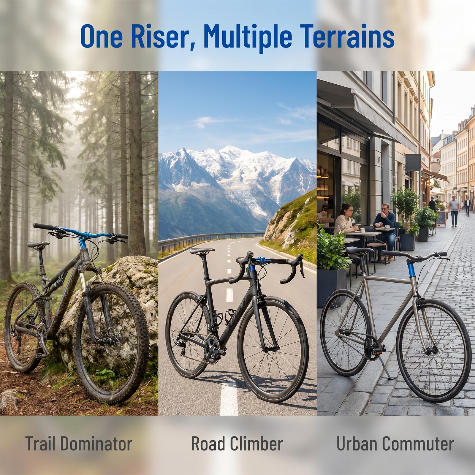 Rialzo manubrio per bicicletta, 28,6 mm, per mountain bike, con chiave esagonale, manubrio per mountain bike, bici da corsa, bici da città, e-bike