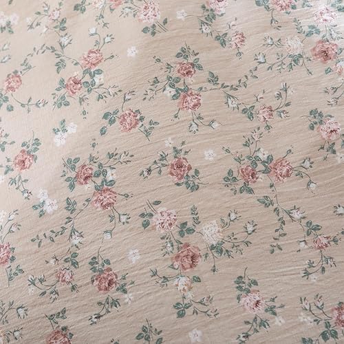 Miniatura 8 de Juego de edredón de tamaño Queen de 3 piezas, tela de gasa arrugada elegante, estilo jardín, estampado floral vintage, edredón botánico para todas