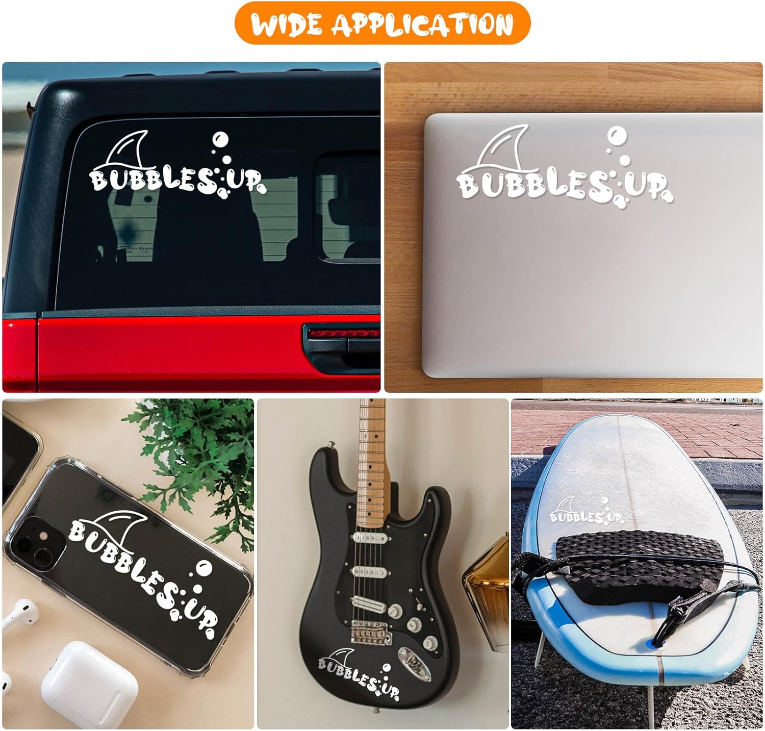 Aolamegs 7" Bubbles Up Car Decal - 2 Pack Vinyl Windows Stickers, Weatherproof Transfer Decals for Laptop/Car/Truck/Window/Bumper - Image 4