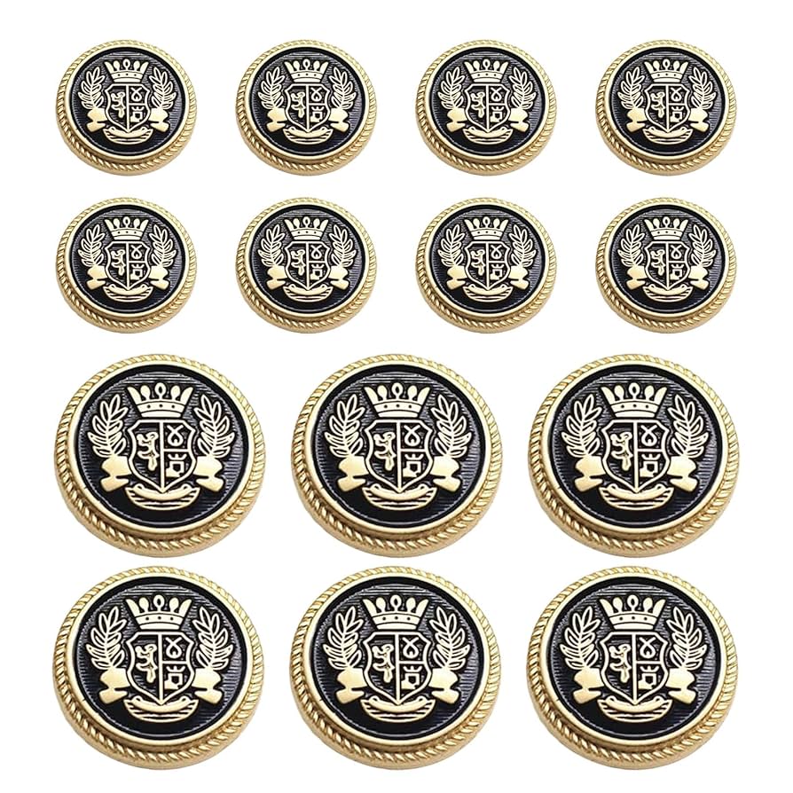 Amazon.com: 14 PCS Metal Blazer Button Set,15 mm and 23mm Amazon.com: 14 PCS Metal Blazer Button Set,15 mm and 23mm