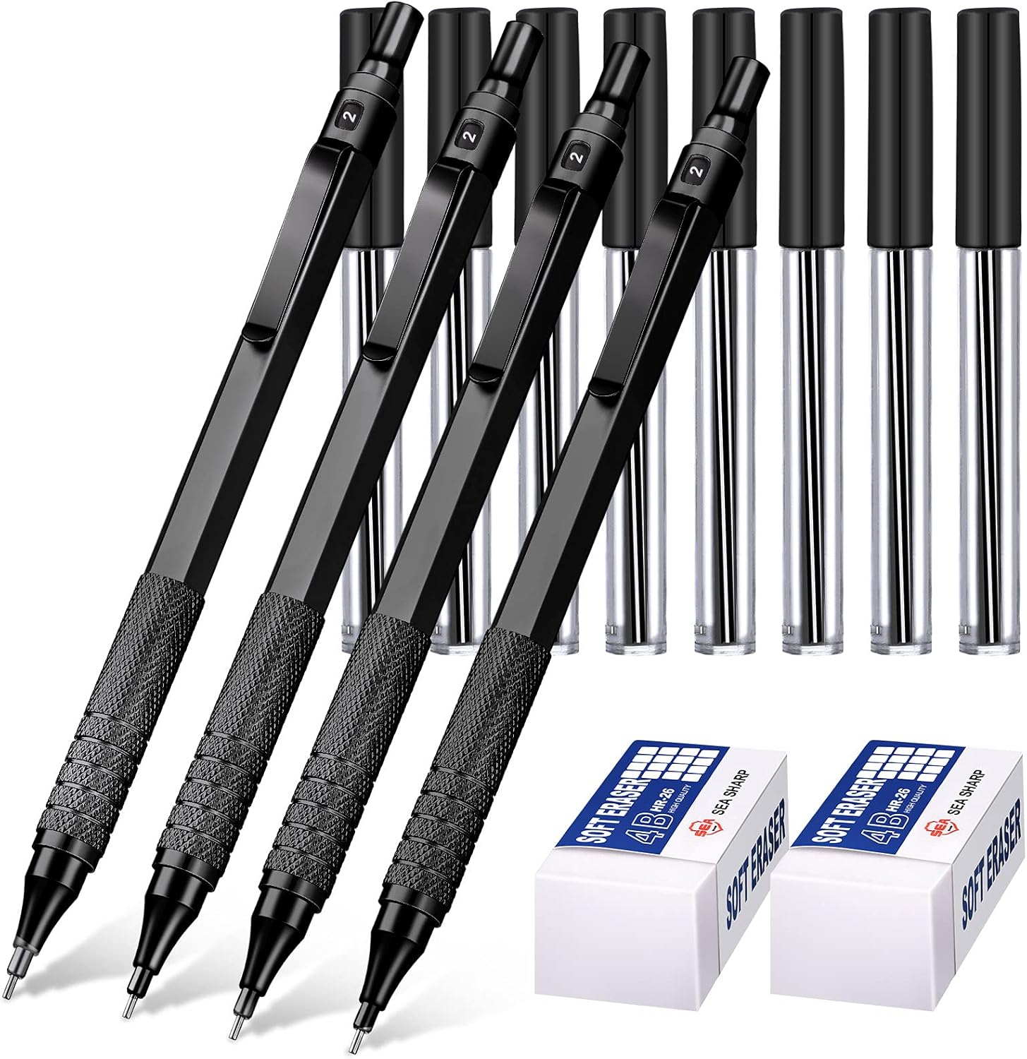 Mechanical Pencils Set, 4 Pieces Automatic Metal