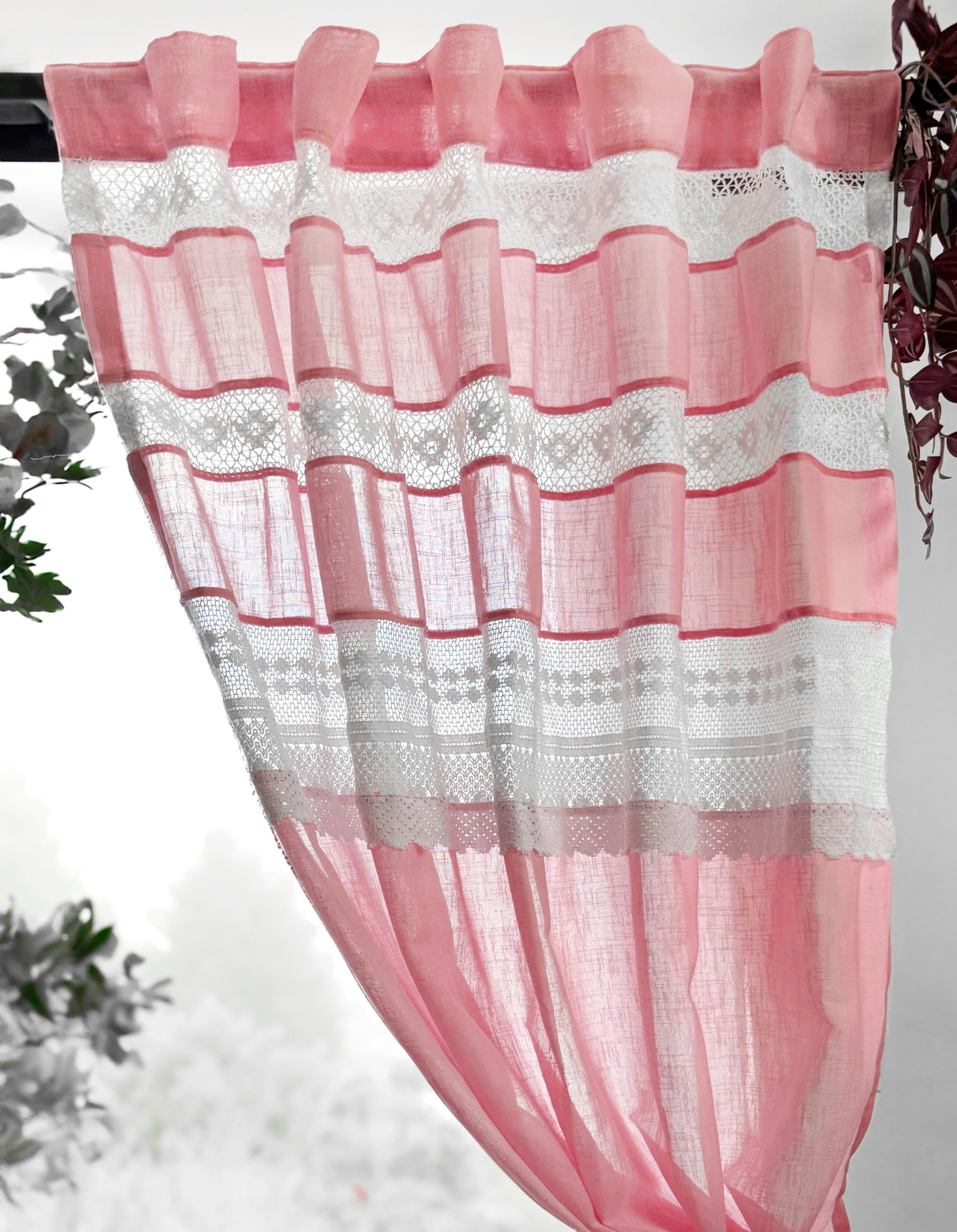 Tranquebar Curtain Co. Pure Cotton Voile Curtains for Door, 40% Light Filtering, mild Silver Shimmer Print (Agra Voile: Silver) -7 Feet, Set of 2 (Length 213 cm) - with Back Tab (B0D83ZH84R) Amazon Price History, Amazon Price Tracker