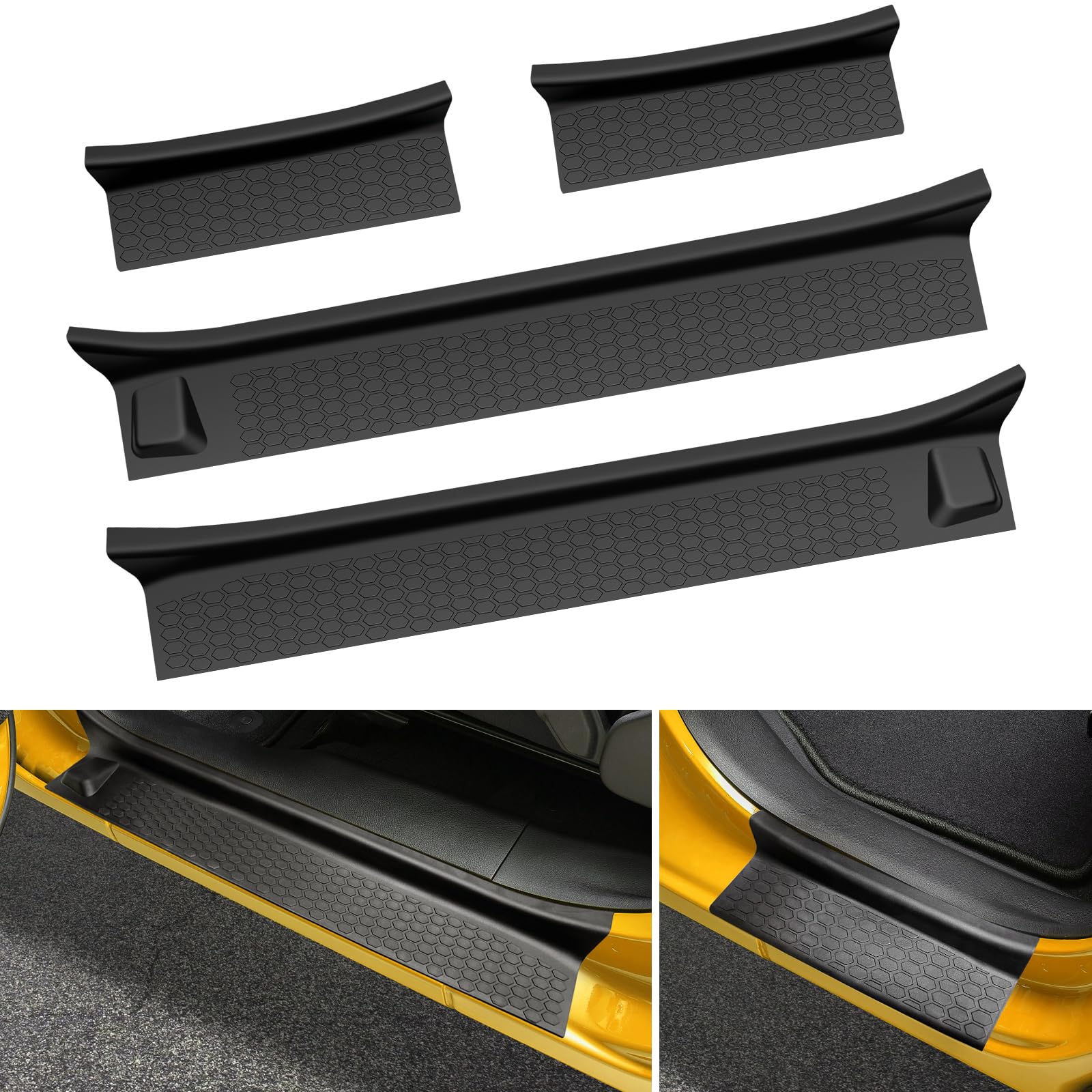 Kit De Protections De Seuil De Porte Pour Jeep Wrangler JL (2018-2024) Et Gladiator JT (2020-2024) - 4 Portes, Antidérapant, Facile à Installer