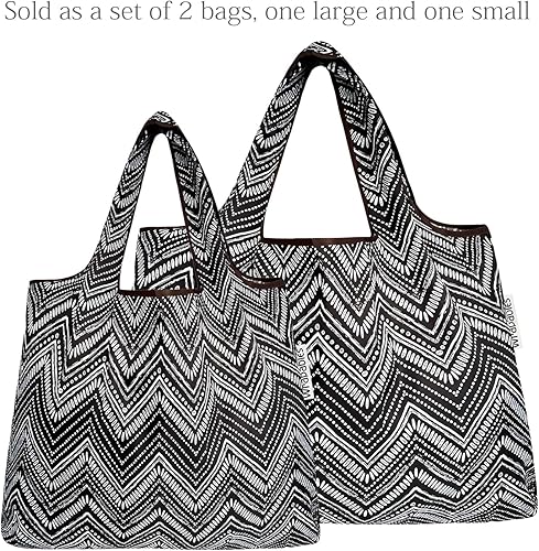 Miniatura 3 de allydrew Large & Small Foldable Tote Nylon Reusable Grocery Bags, Set of 2