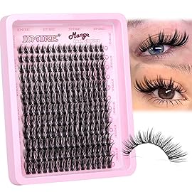 JIMIRE Wispy Lash Clusters Natural Look 192Pcs Wispy Manga Eyelash Clusters CC Curl Cluster Eyelash Extensions Natural Cluster Individual Lashes 10-18mm Mix Lash Extensions for Beginners