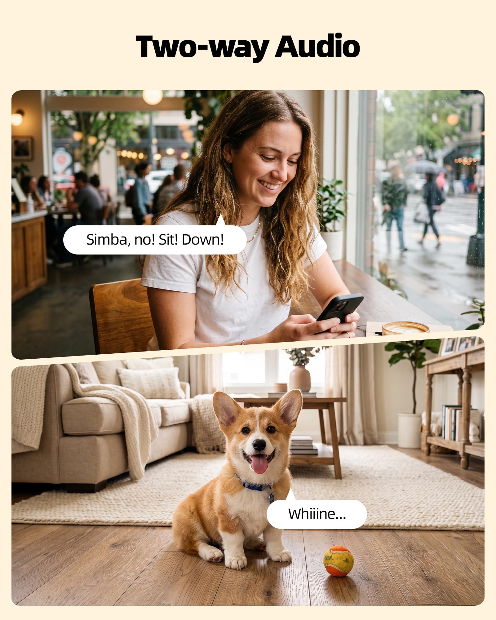 Genie S 5MP wewnętrzna kamera bezpieczeństwa, Pan Tilt, kamera WiFi do monitorowania dziecka/kamery dla zwierząt domowych z aplikacją na telefon, automatyczne śledzenie, wykrywanie osoby