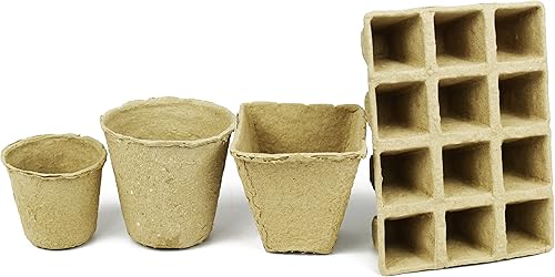 Miniatura 2 de Juego de 31 macetas de turba biodegradables y ecológicas. Bandeja de 12 macetas de 3 pulgadas - Macetas de turba recicladas no blanqueadas perfectas