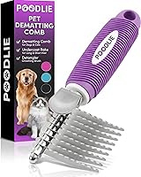 PoodlePet Dematting Rake Comb for Dogs & Cats - 2.5" Stainless Steel Blades Remove Mats, Knots & Undercoat Tangles