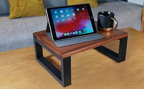 Miniatura 5 de CONSDAN Taburete con marco de metal, taburete de madera maciza para niños pequeños, niños y adultos, taburete portátil para dormitorio, baño,