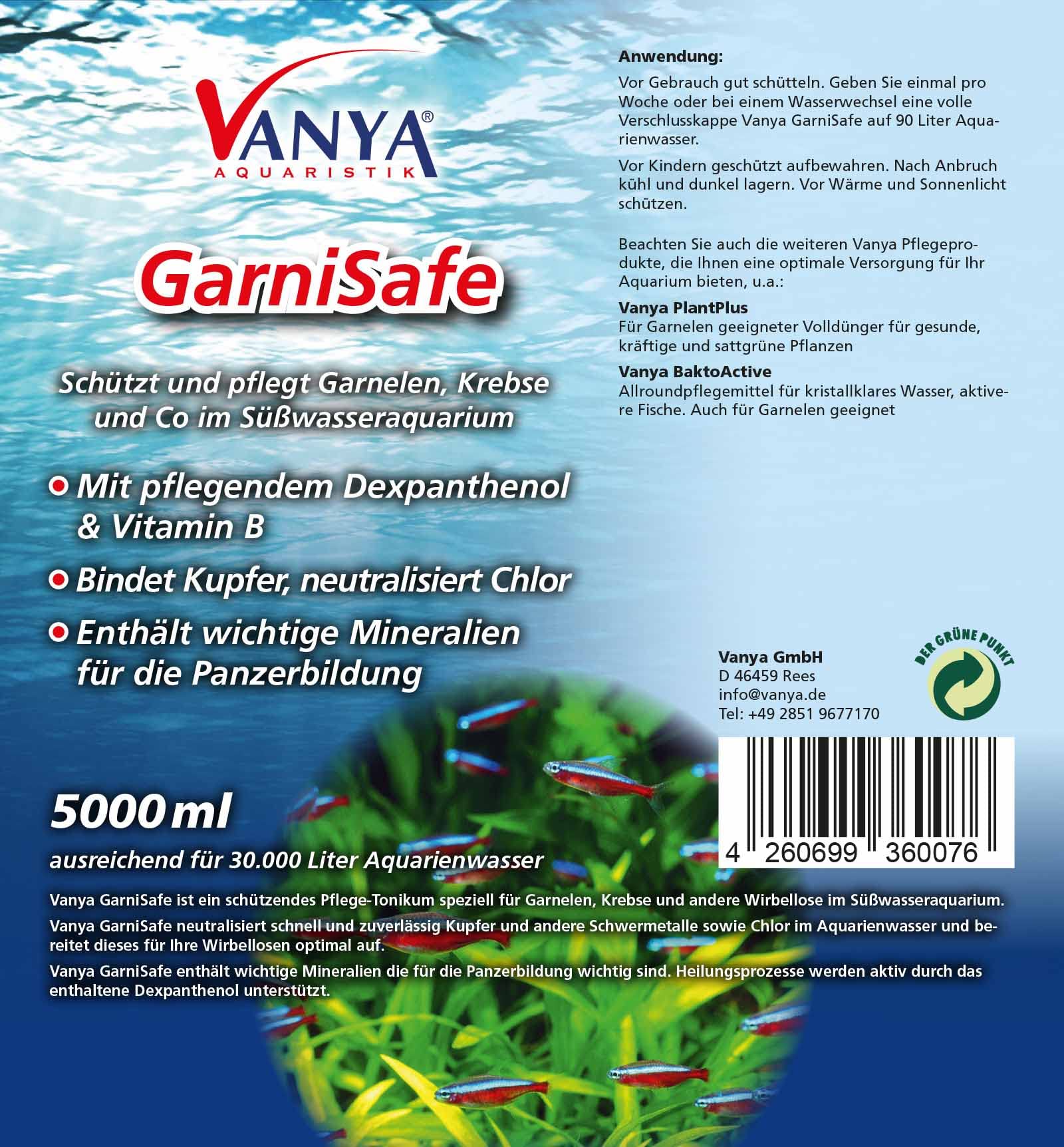 Vanya GarniSafe Wasseraufbereiter für Garnelen und Wirbellose 5000ml