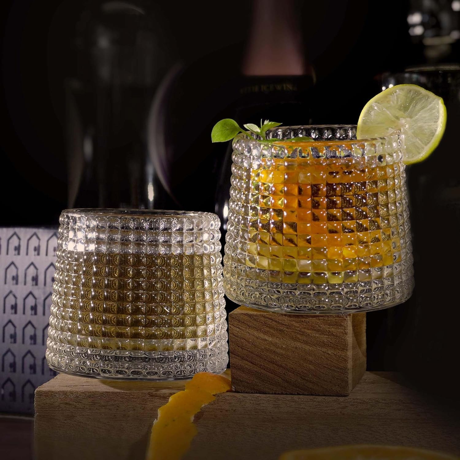 Bellemax Whiskey Glasses Set - 6 Rocks Glasses -12