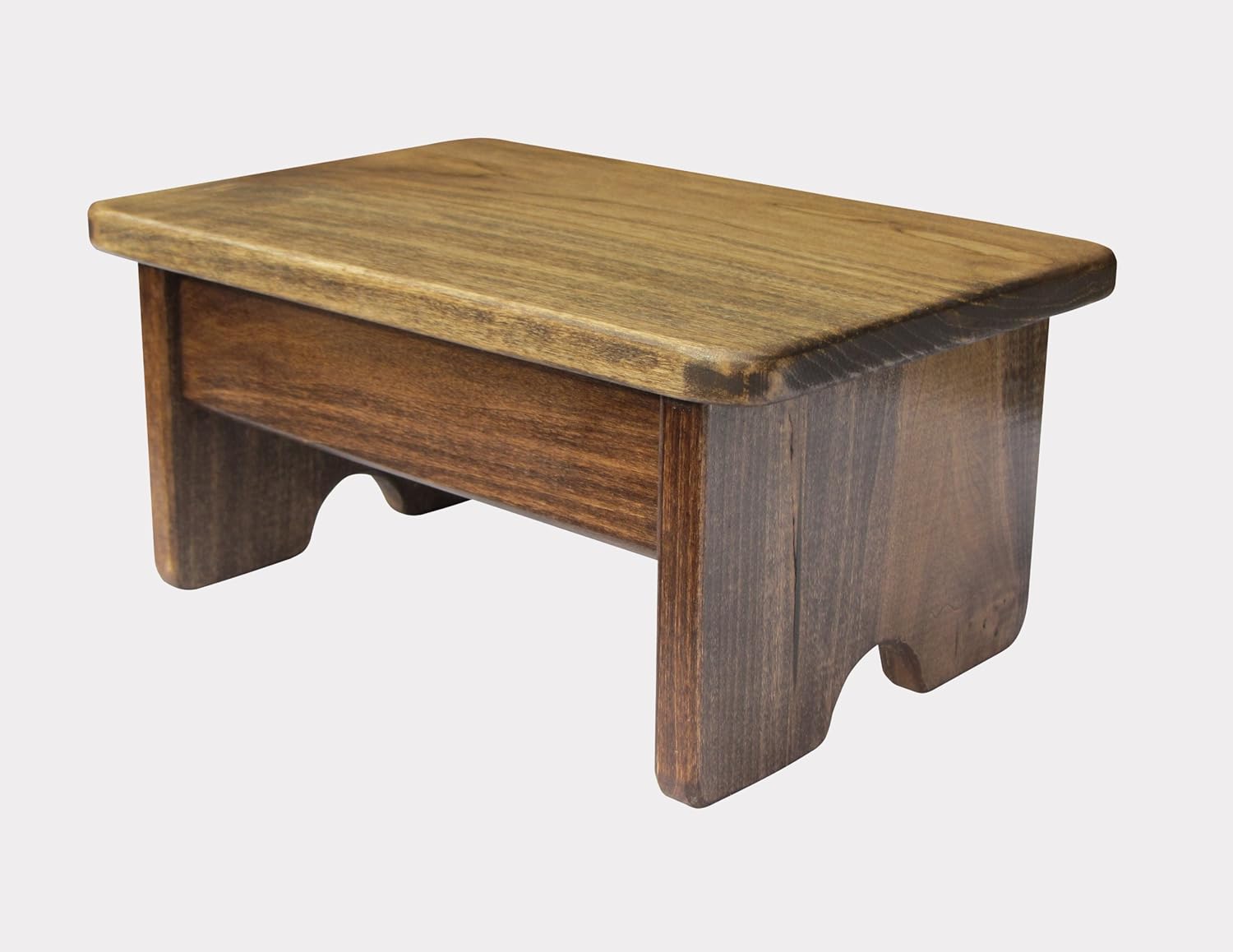 Garage Foot Stool 6" Tall Poplar Wood (Made in The USA) (Walnut Stain)