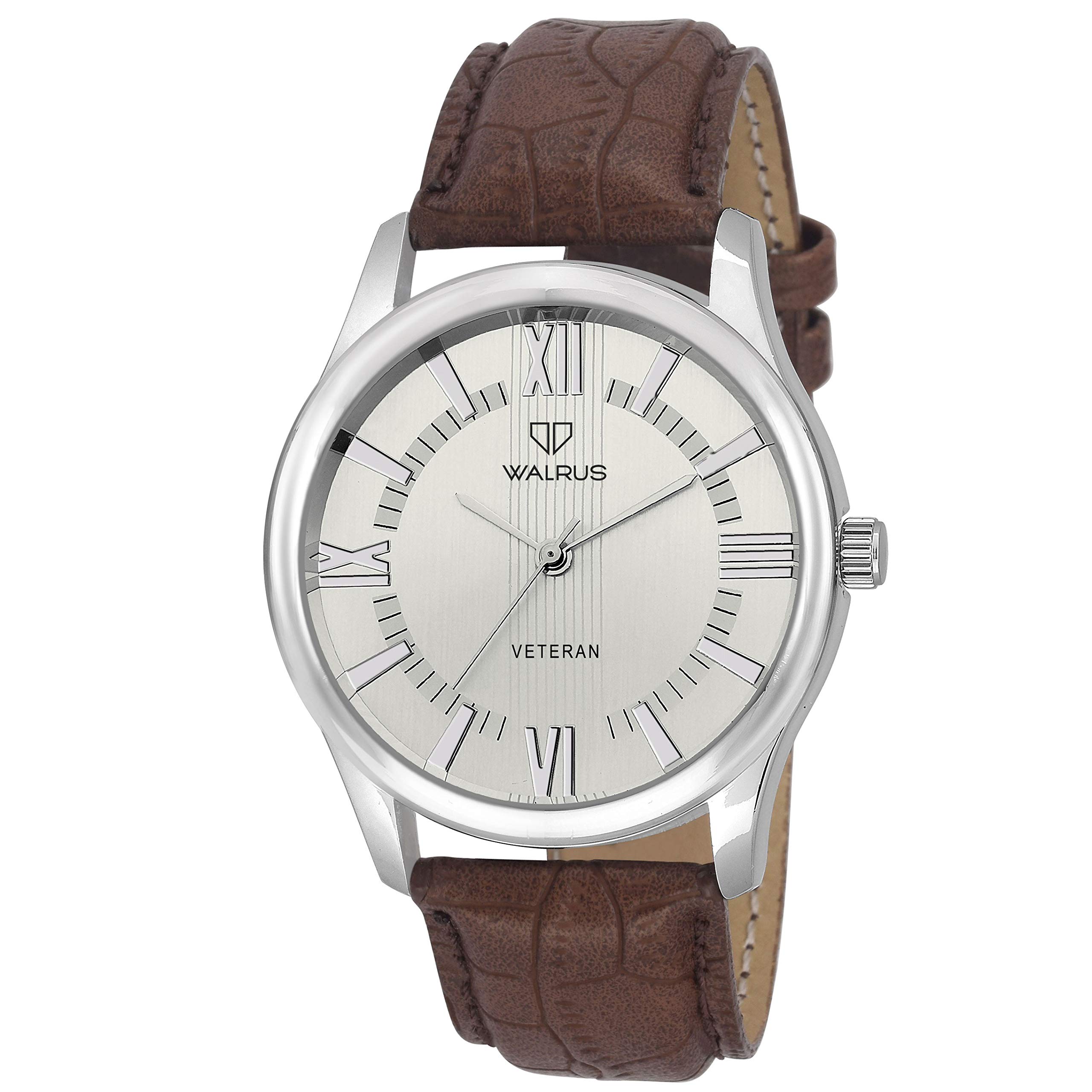 Walrus Mens Analog Watch | Silver Dial, Brown Leather Strap | Classic Roman Numerals | Quartz Movement | One-Year Warranty | Professional & Casual Use- Old Money Style. (B07YJJQGK3) Amazon Price History, Amazon Price Tracker