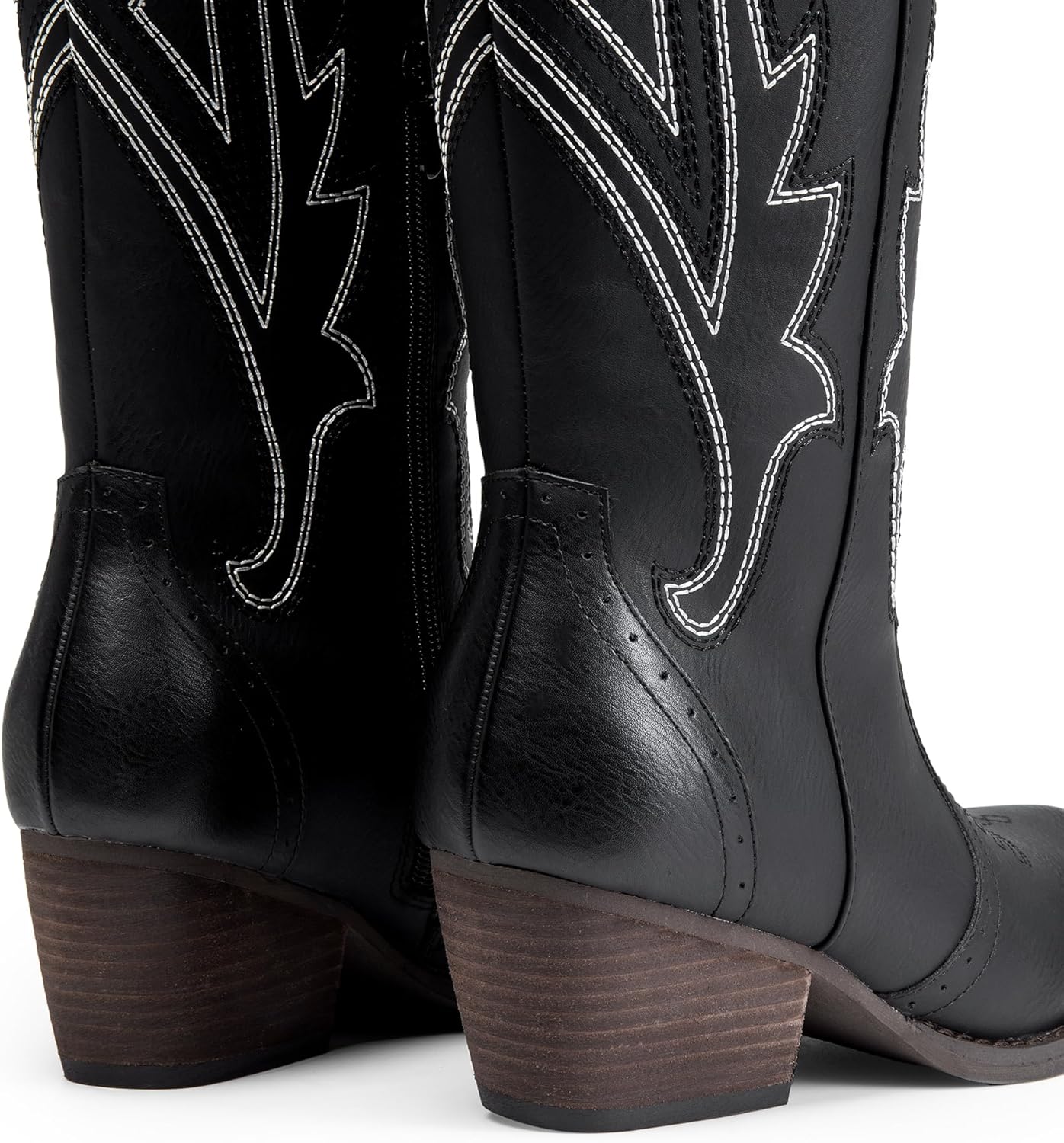 DREAM PAIRS Women's Embroidered Western Pull-On Knee-High Cowboy Boots - Image 7