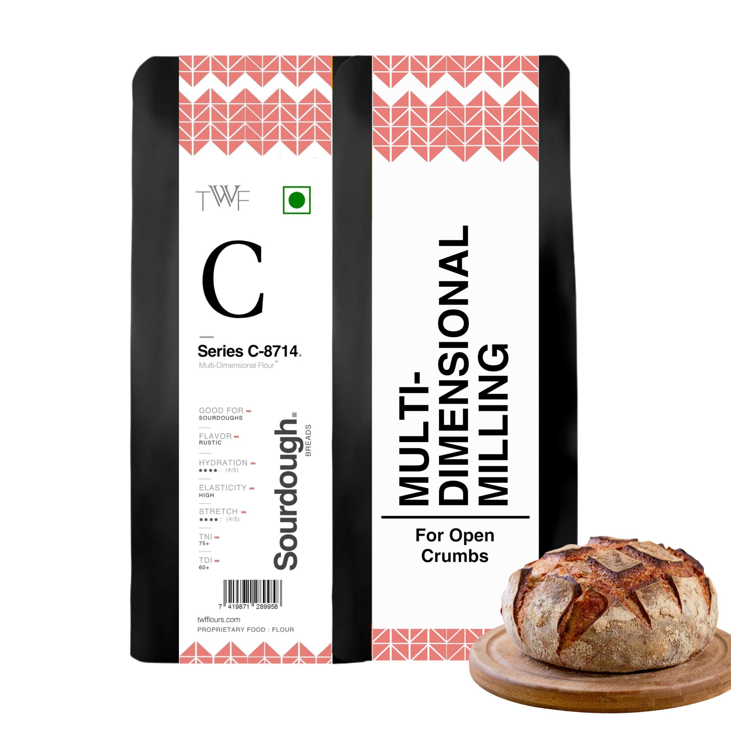 TWF Flour Series C - 8714 | 1Kg | Sourdoughs and Artisanal Breads | Unbleached Strong Bread Flour | T65 Alternative
