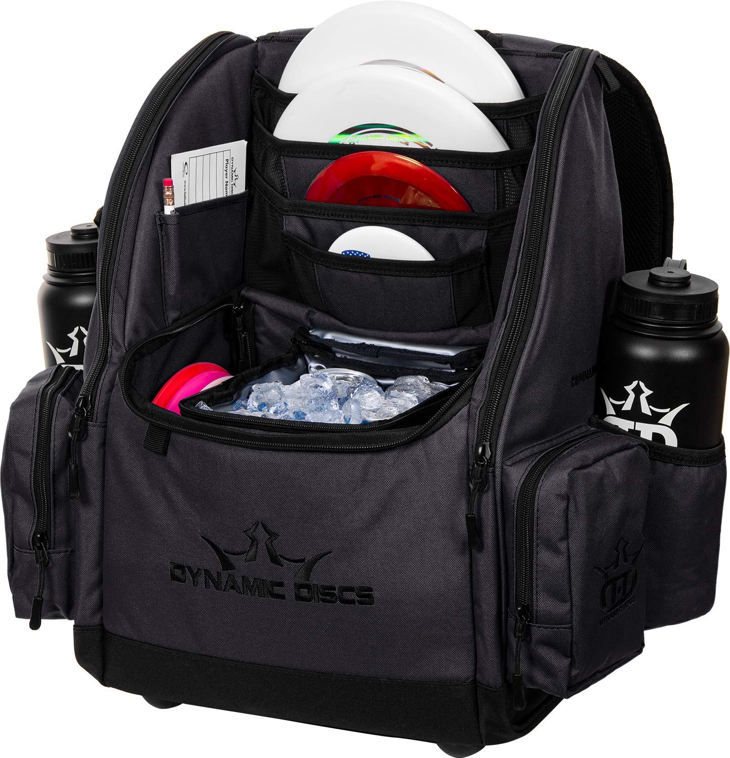 Amazon.com : Dynamic Discs Commander Backpack Disc Golf Bag | 20 Disc Capacity | Two Deep Storage Pockets | Two Water Bottle Holders