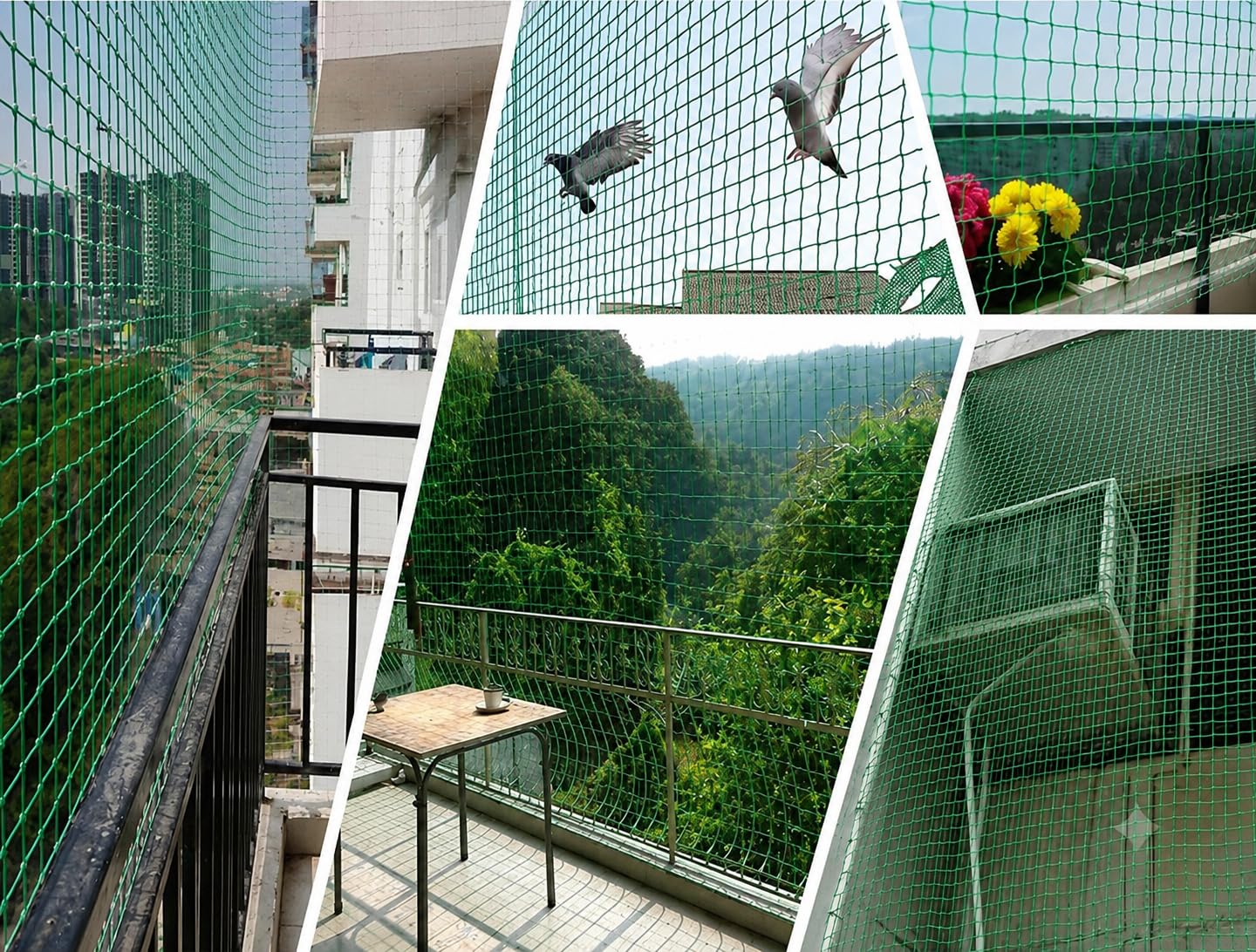 Bird Safety Net for Balcony | Kabutar Jali | (Green, 10x15 Feet) | Heavy Duty Nylon Pigeon Protection-image-11