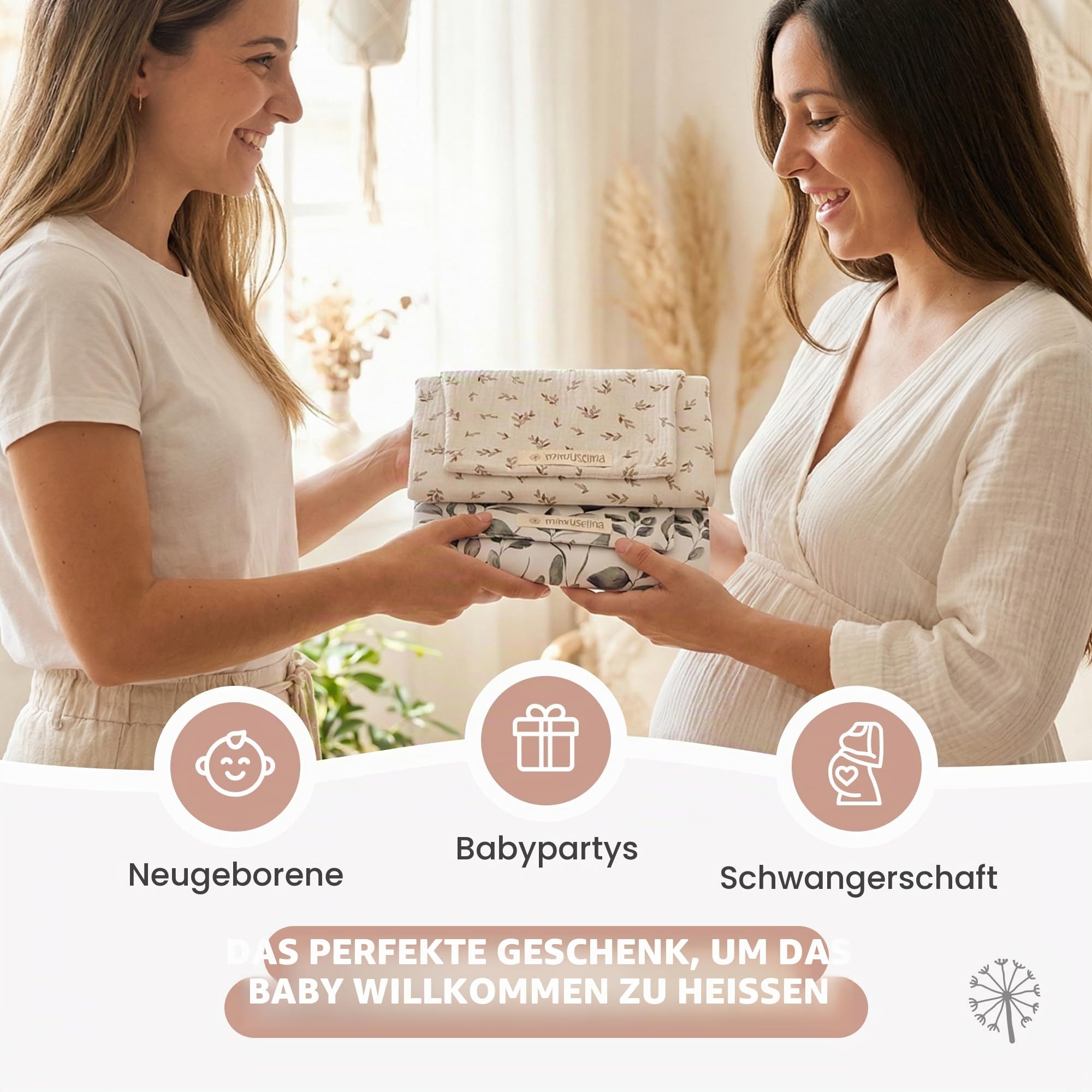 MIMUSELINA | Set mit tragbarer Wickelunterlage Unterwegs und Wickeltasche | Wasserdicht, Faltbar und aus 100% OEKO-TEX Baumwolle | Baby-Zubehör für unterwegs oder auf Reisen