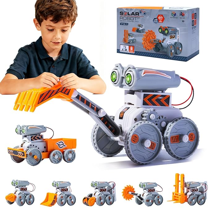 7-in-1 Stem Toys for Kids Ages 8-13, Educational DIY Solar Power Robot Kit