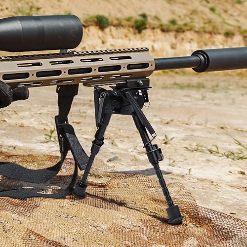 Vista 14 de Twod Bípodes tácticos para rifle ajustable de 6-9/6.3-6.9 pulgadas, riel Picatinny con adaptador adicional