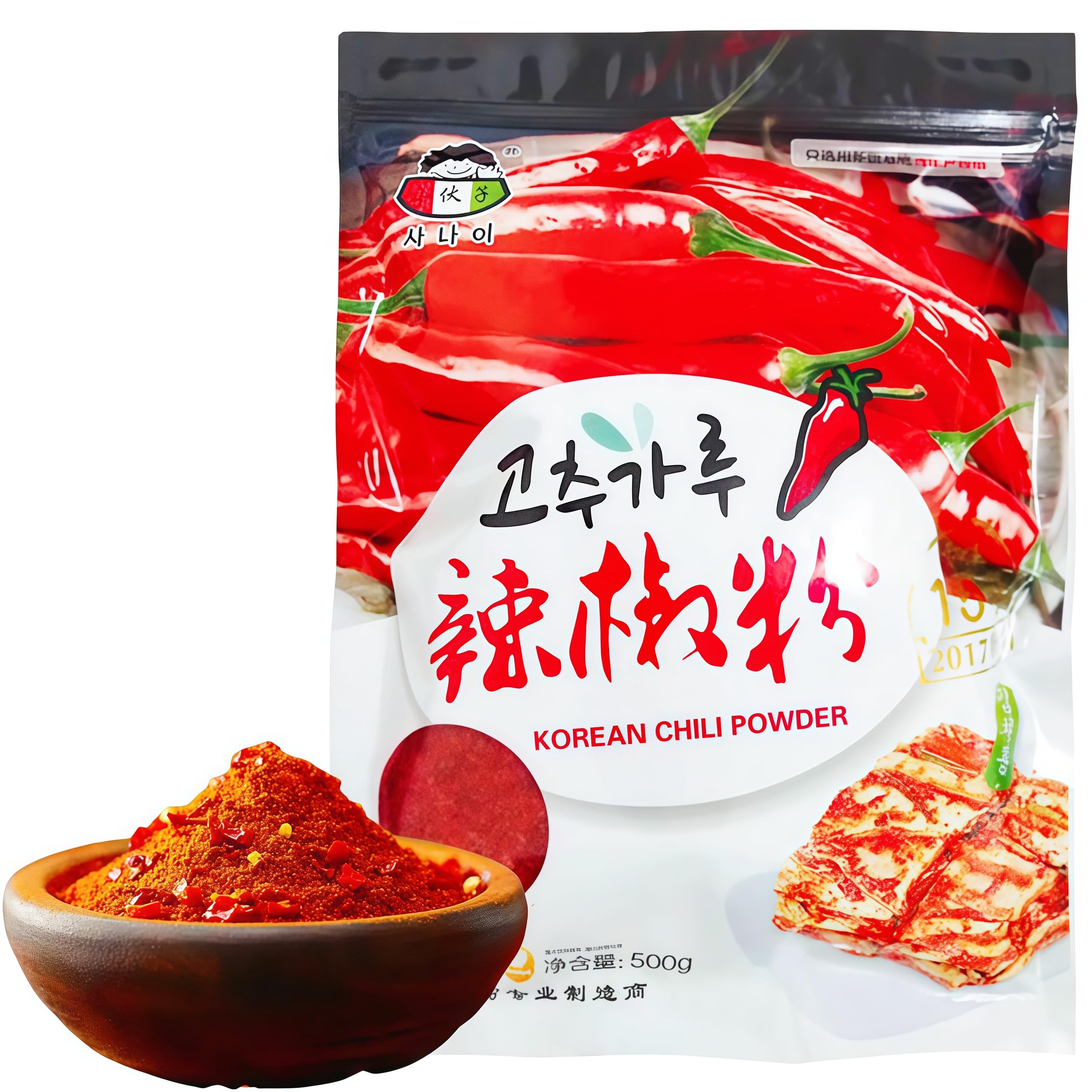 DAMAICHUHAI Chili Powder,Red Pepper Flakes,Spices and Seasonings,Korean Chili Powder, Moderately Spicy a nd More Delicious, Super Versatile Seasoning,500g/17 Oz. (coarse grains)