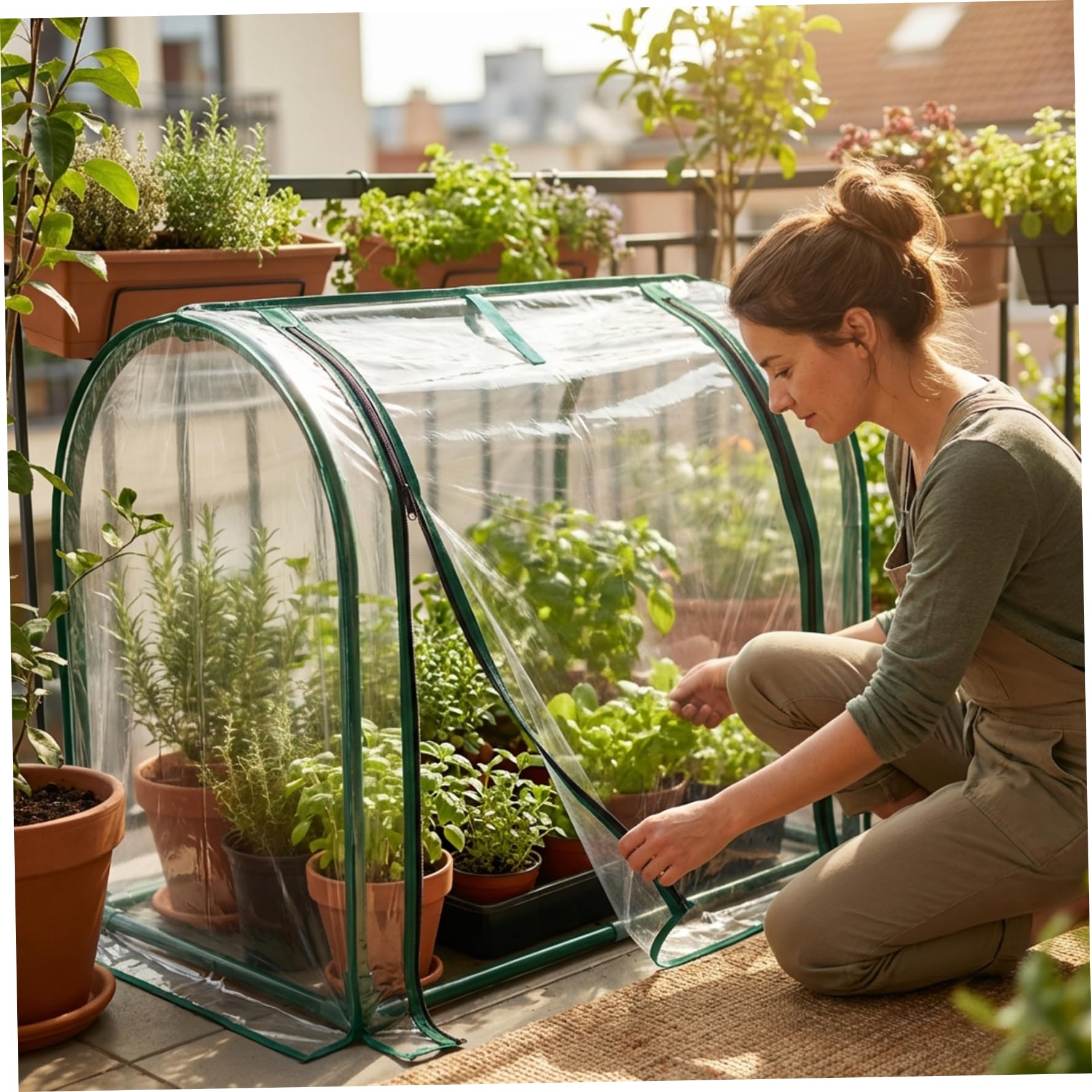 Petite serre de table transparente pour reussir vos semis de plantes et herbes à la maison