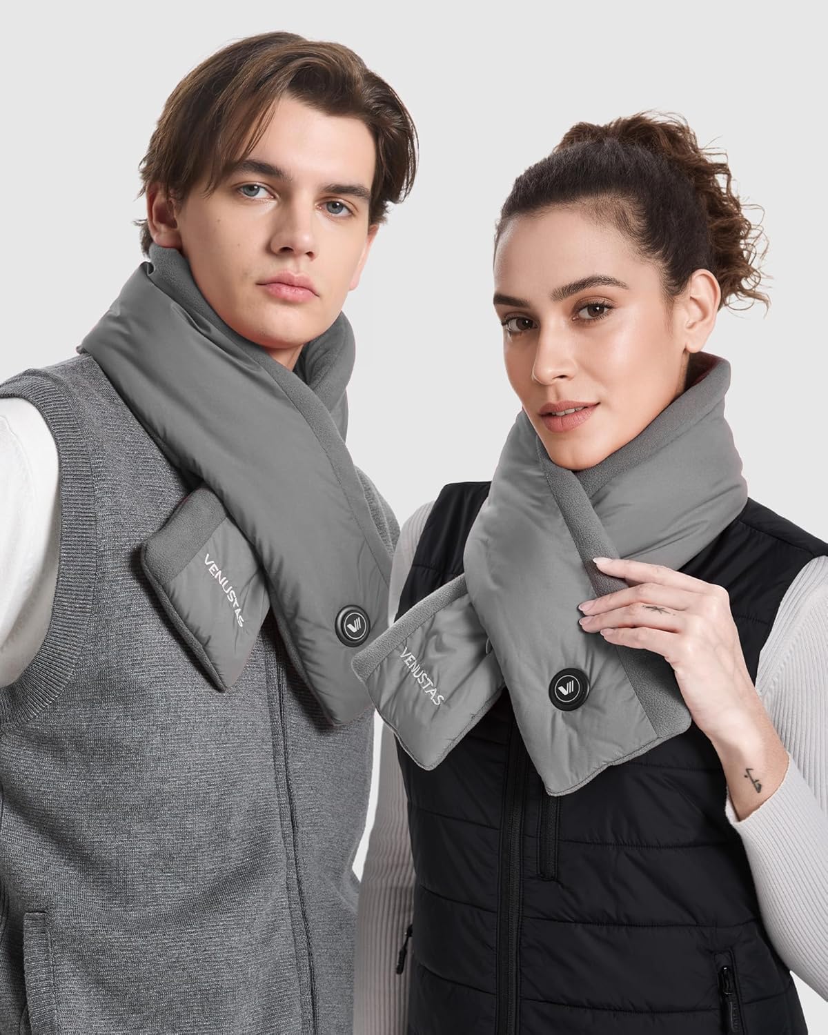 Venustas Heated Scarf with Battery, Up to 20H Runtime, Rechargeable Heated Neck Warmer for Women Men
