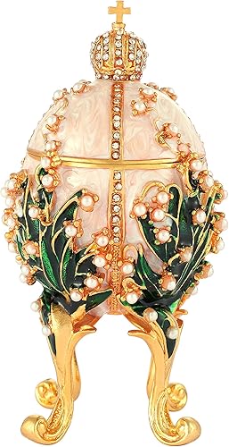 Faberge - Cajas de joyería para baratijas, adornos con bisagras, colección de artesanía antigua, regalo de lujo para decoración del hogar