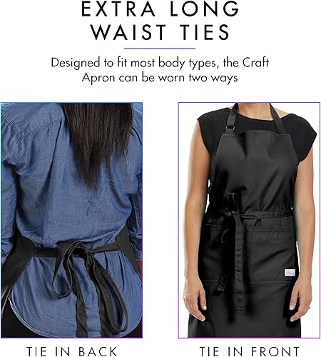 Miniatura 6 de Delantales cósmicos de grado profesional para manualidades y chef con bolsillos, delantal de 34 x 26 pulgadas para cocina, cocina, parrilla, artista