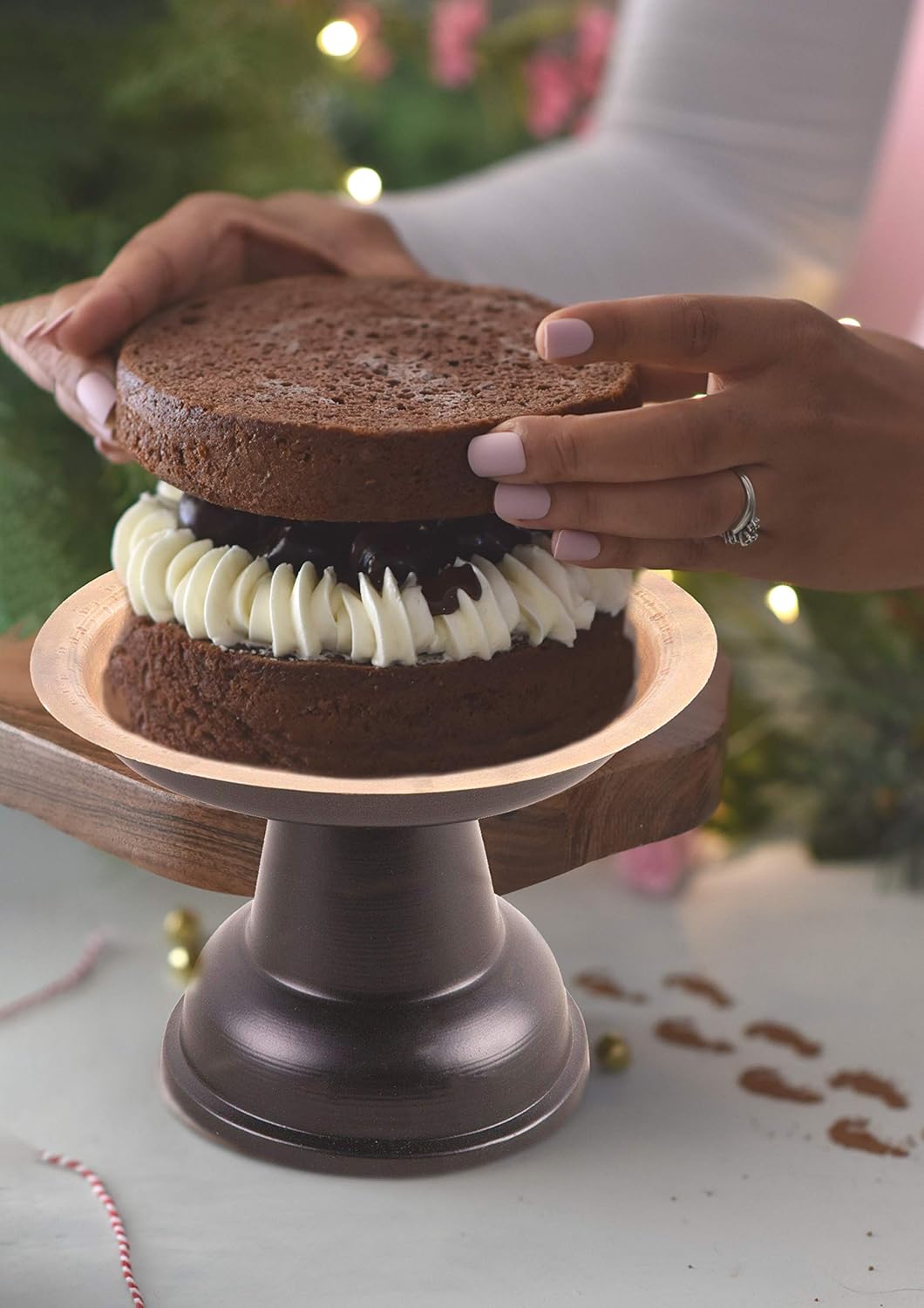 Weekly Top Sale Palais Essentials Round Cake Stand - Matte Black and Brass Dessert Cupcake Tray (7.5 Round) 🛒 Flash Sale Palais Essentials Round Cake Stand - Matte Black and Brass Dessert Cupcake Tray (7.5 Round)