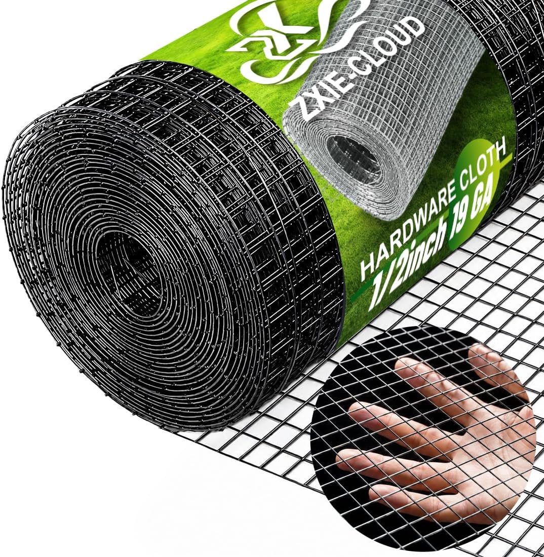 Black Hardware Cloth,PVC Coated Wire Mesh 1/4 Inch 12inx20f