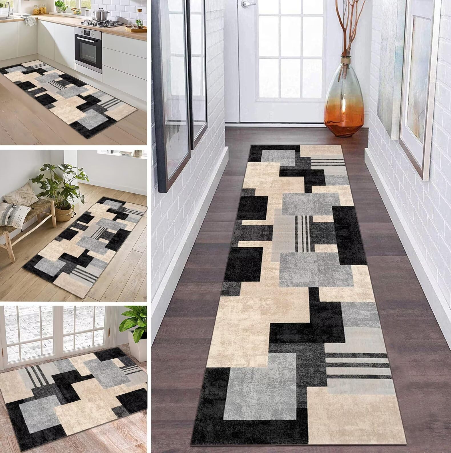 Tapis antidérapant et lavable 50x200 cm pour cuisine sécurisée