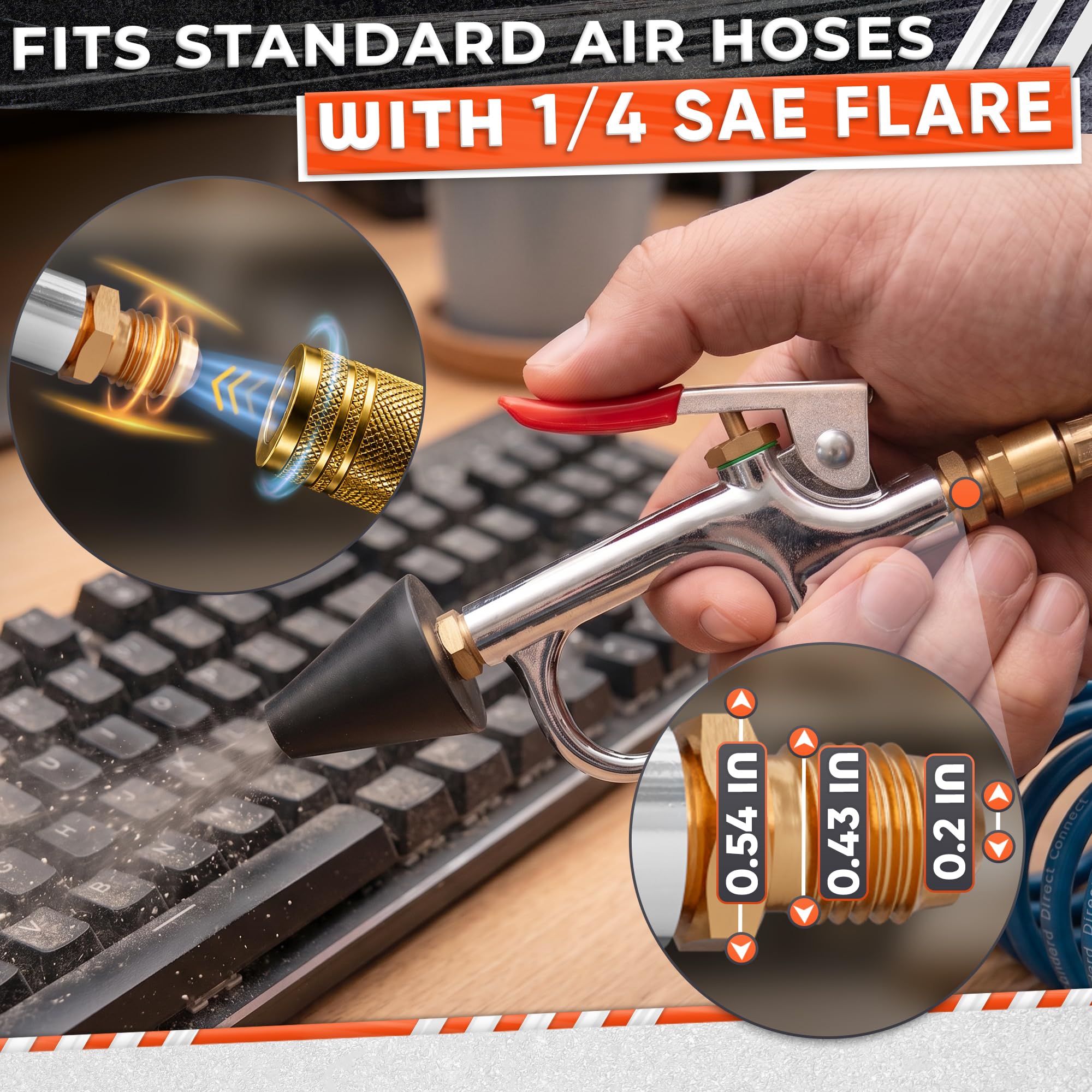 VIKROM Air Nozzle Blow Gun - Compressor Tool -5