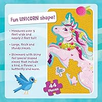 Vista 5 de Peaceable Kingdom Rompecabezas de unicornio brillante para el piso, 1 EA