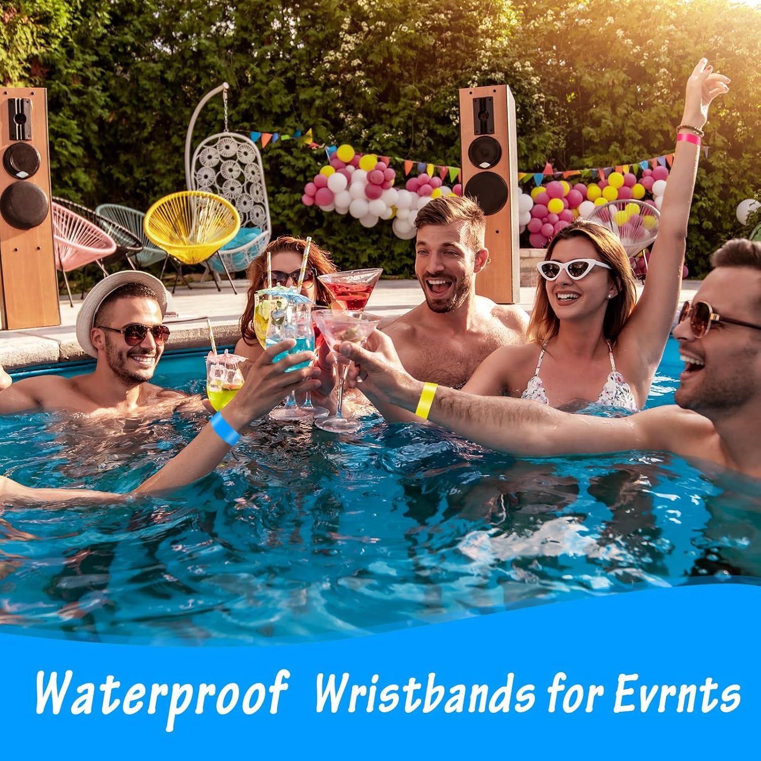 500 Pcs Stars Paper Wrist bands for Events Waterproof Wristbands Lightweight Festival Identification Bracelets Neon Adhesive Event Arm bands for Party（Blue） - Image 6