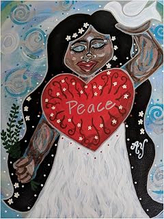 Trademark Fine Art Canvas Wall Art - Rev. Dr. Angela Yarber 'Peace Goddess' Wall Art for Living Room, Bedroom, or Office Décor 18 x 24 Inches