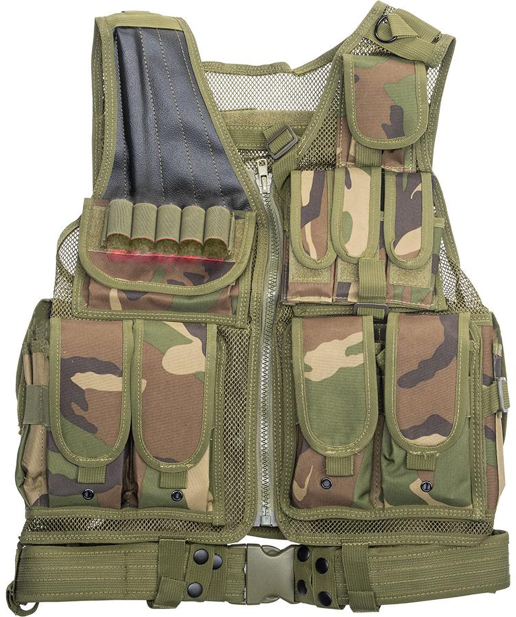 Evike - Matrix Special Force Cross Draw Tactical Vest w/Built in Holster & Mag Pouches (Color: Woodland) - (PID: 28494)